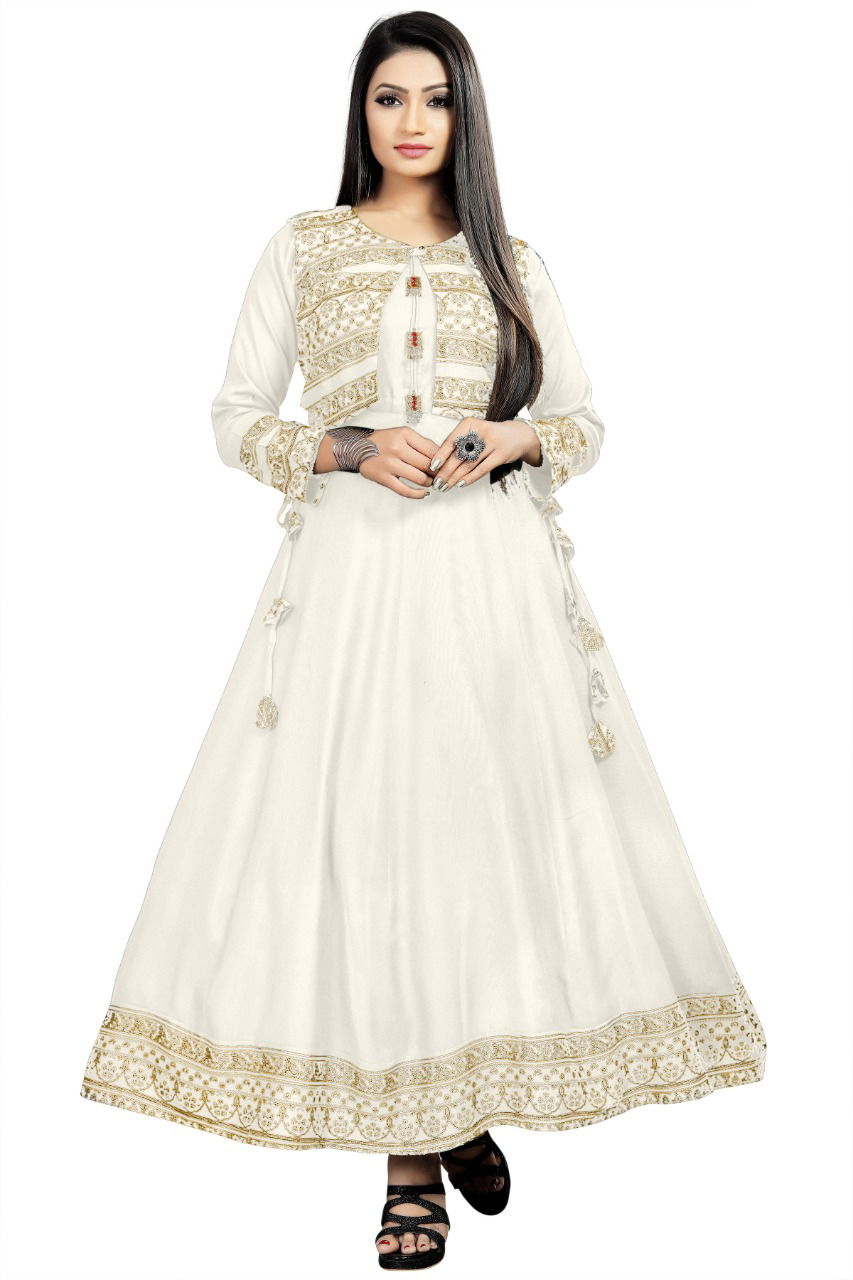 Koti Style 1006 Ethnic Wear Designer Rayon Anarkali Long Kurti Collection